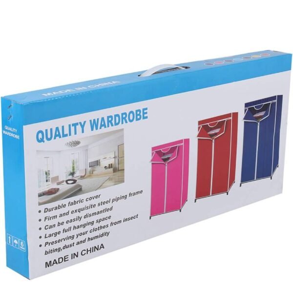 Dioche Wardrobe, T Shape Zippers Closure Fabric Cupboard Foldable for Storing Clothes Size: 70X44X155