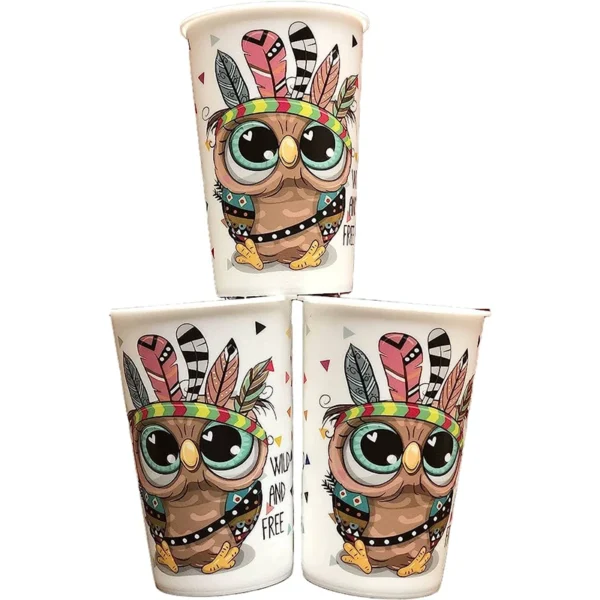 Set Of 3 Plastic Cup 350ml