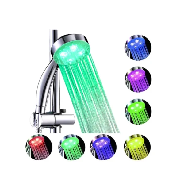 رأس دش LED مضيء بألوان متعددة للحمام
