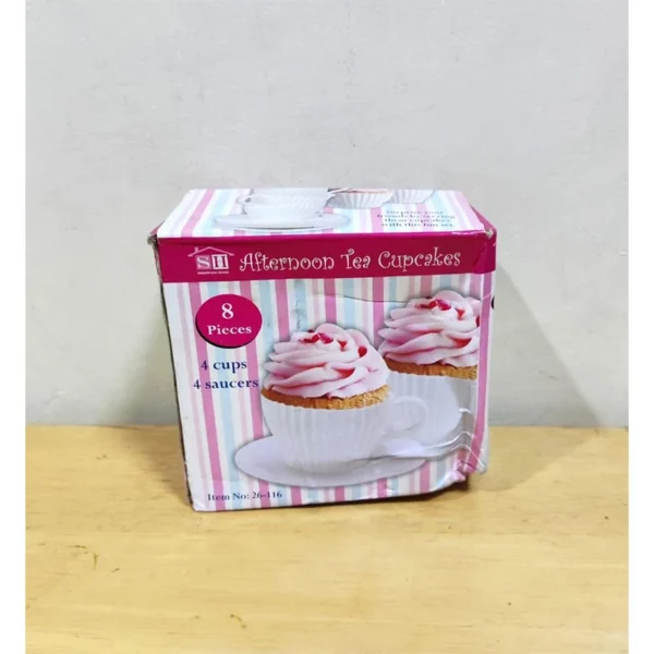 Afternoon tea cupcakes set of 4 cups 4 saucers