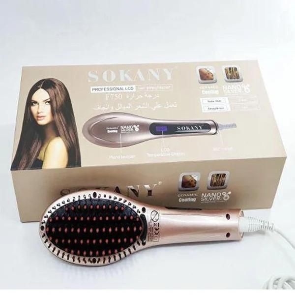 Sokany SK-1006 Electric Hair Straightener Comb Brush with LCD Display