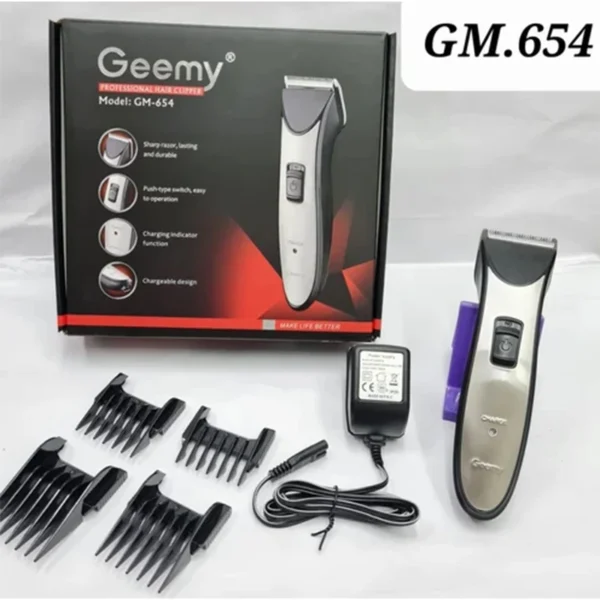 GEEMY GM-654 – ماكينة قص الشعر الاحترافية اللاسلكية