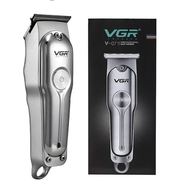 VGR V-071 – ماكينة تشذيب الشعر الاحترافية من الستانلس ستيل مع 3 أمشاط - شحن USB