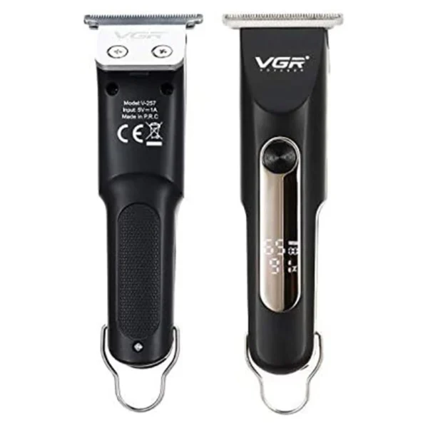 VGR V-257 – ماكينة قص وتشذيب الشعر الكهربائية الرقمية - مجموعة العناية الكاملة للحلاقة وتشذيب الشعر