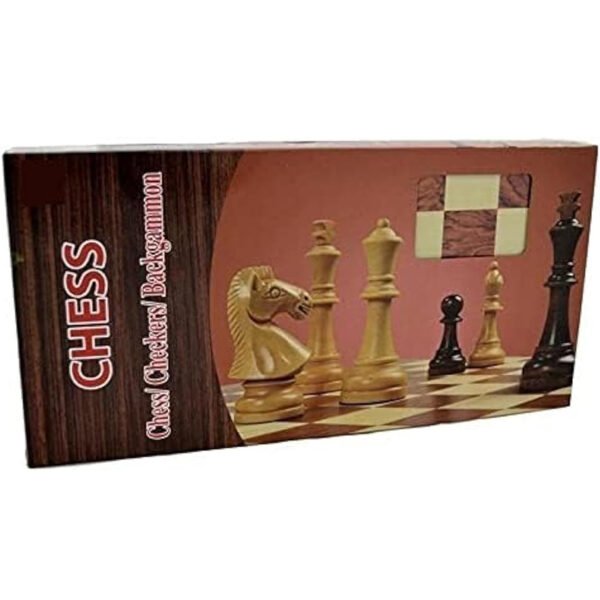 لعبة شطرنج ثلاثية في واحد مصنوعة من الخشب
