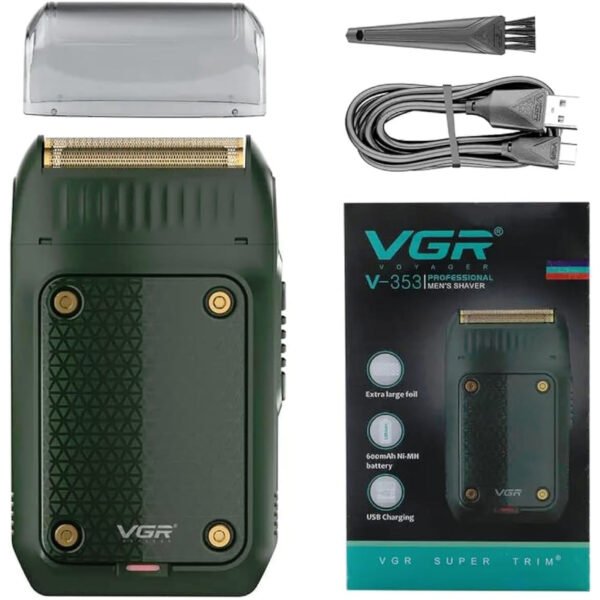 ماكينة حلاقة VGR فائقة النحافة قابلة لإعادة الشحن (الإصدار الأخضر) موديل V-353
