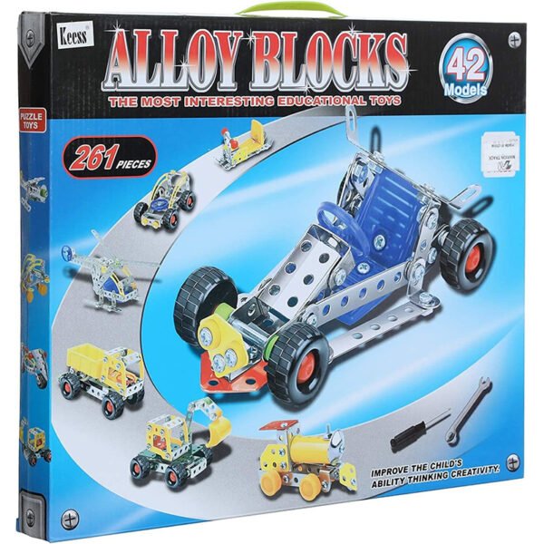 Alloy Building Blocks For Boys, 42 Models, 261 Pieces