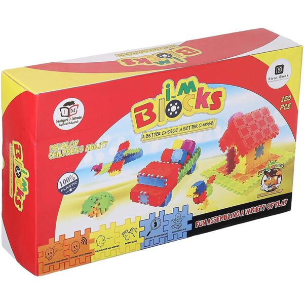 First Book I-M Blocks Building Block Toy for Kids - 120 Piece - Multi Color