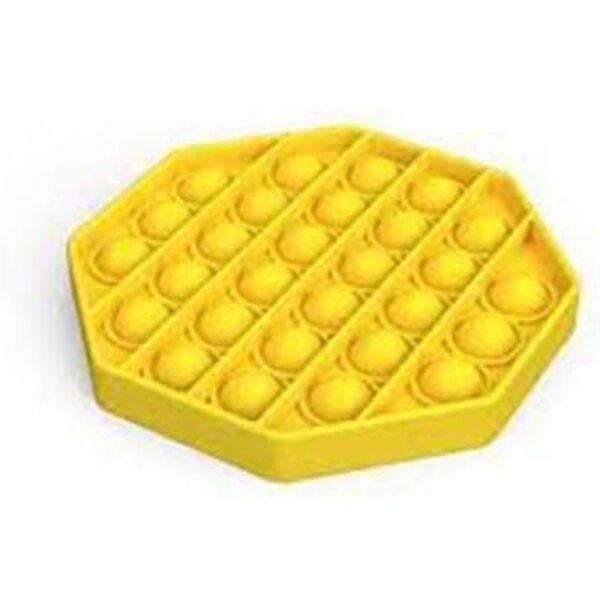 Push Pop it Bubble Fidget Sensory Silicone Toy - Octagon Shape Yellow