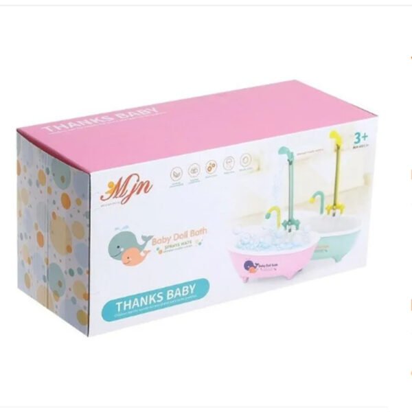 Baby Doll Bath Play Set With Shower - Multi Color