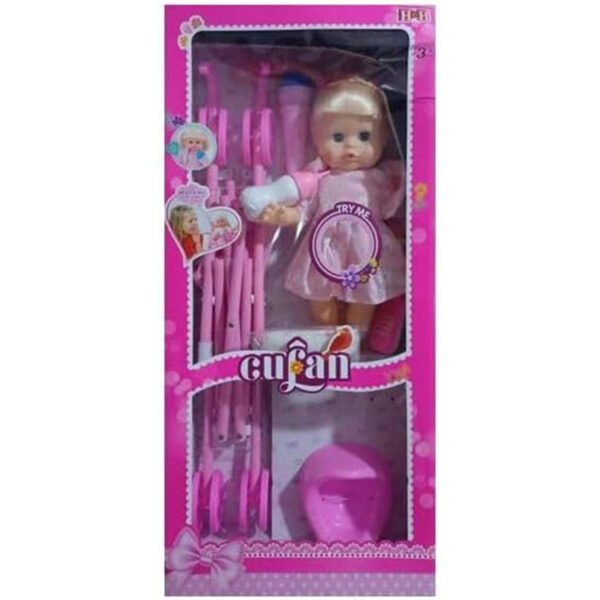 دمية Cufan Sweet Baby مع عربة أطفال للفتيات