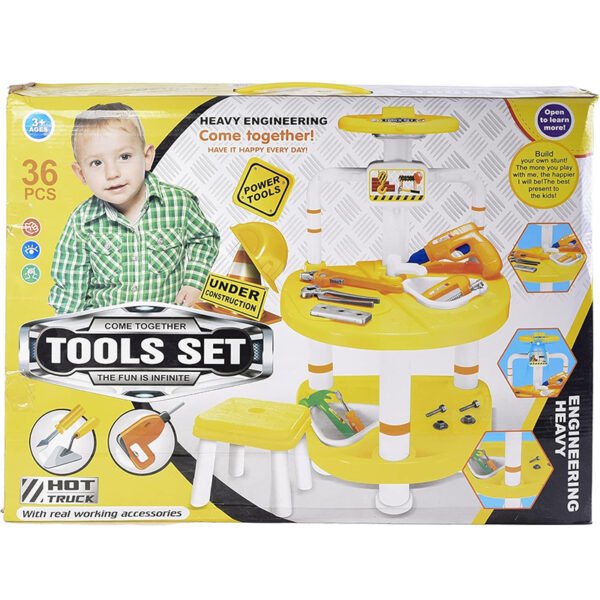 مجموعة أدوات ثقيلة 016 للهندسة مع 36 قطعة للأولاد - متعدد الألوان