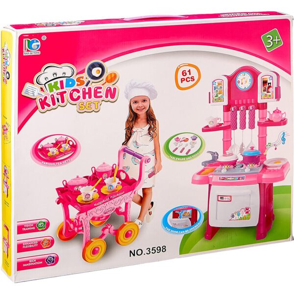 Keess 3598 Kids Kitchen Set Toy With 61 pcs For Girls - Multicolor
