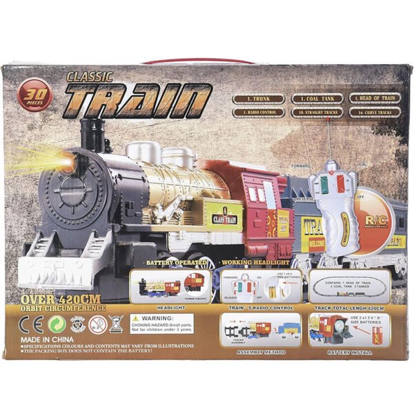 Classic Train 38 Toy With 30 pcs For Unisex Children - Multi Color